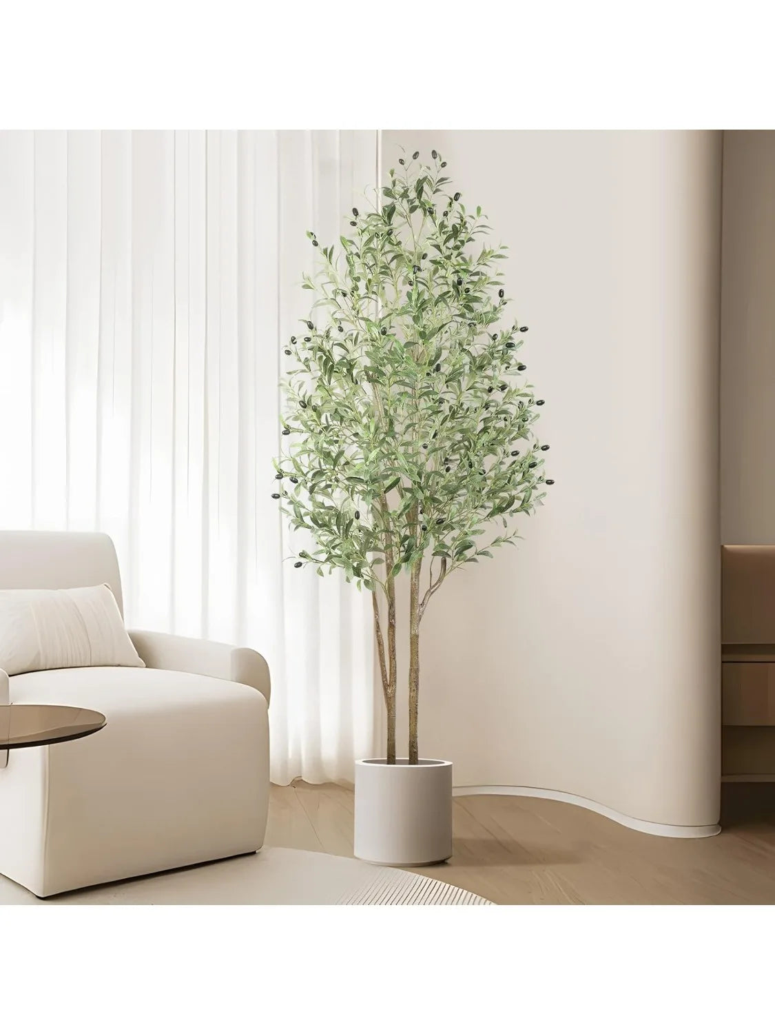 5ft Artificial Olive Trees with White Planter