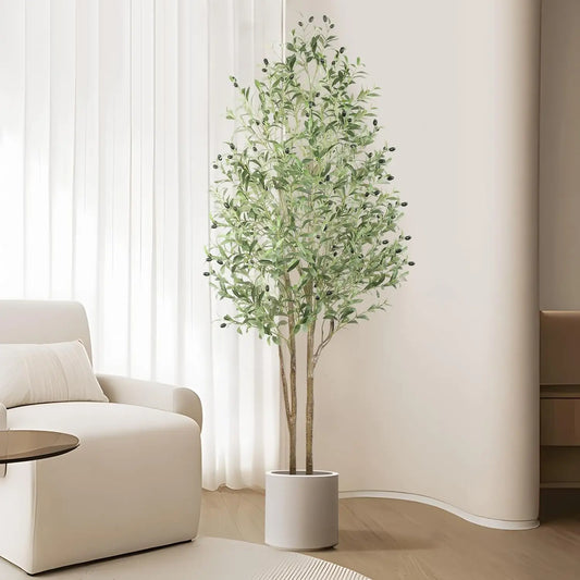 5ft Artificial Olive Trees with White Planter